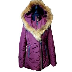 💜 Rich Cotton Burgundy Coat Size M